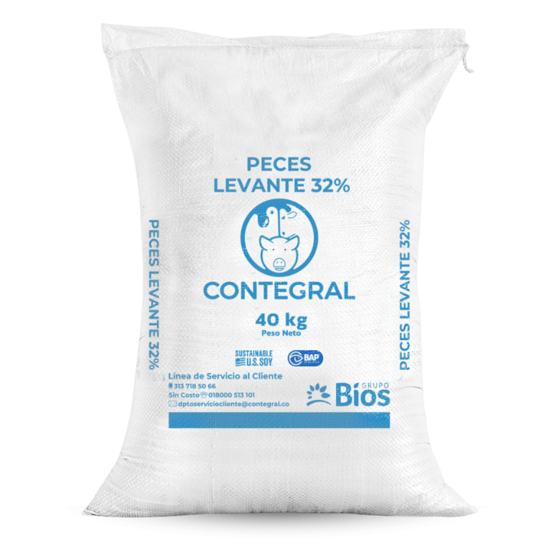 Peces Levante 32% Extrudido 40kg | Línea Tecnificada para Tilapia y Cachama • Contegral Ibagué y Tolima | Discontegral Ibagué Tolima - Concentrados Contegral - Ringo - Nutriss - Mirringo - Filpo Peces Levante 32% Extrudido 40kg | Línea Tecnificada para Tilapia y Cachama • Contegral Ibagué y Tolima